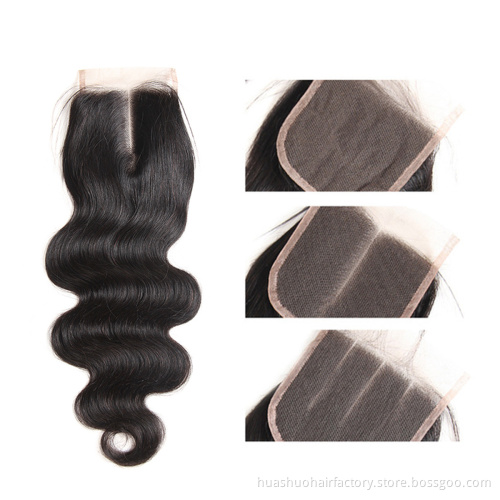 Wholesale Body Wave Brazilian Pre Pluck 6 X 6 5By5 7X7 Raw Virgin Human Hair Lace Closure